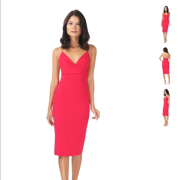 Jay Godfrey Radiant Red Midi Dress - Picture 5 of 8